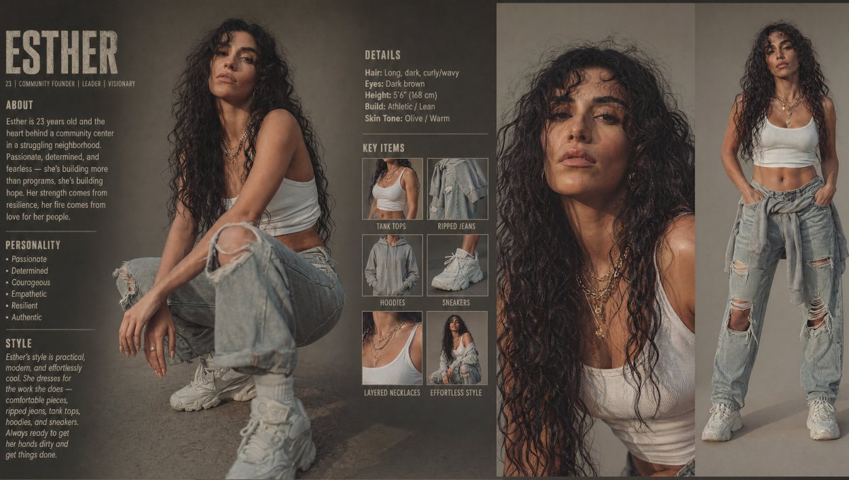 Modern Esther Character Style Sheet