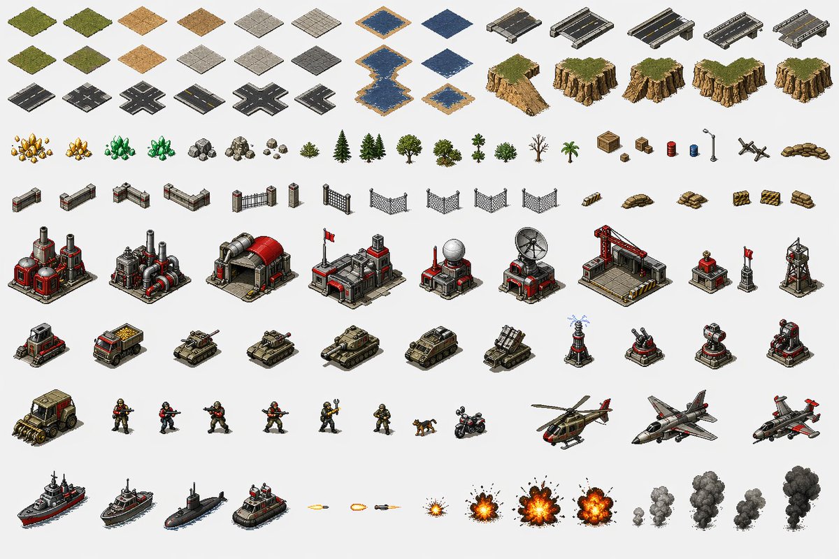 Red Alert Pixel Sprite Sheet