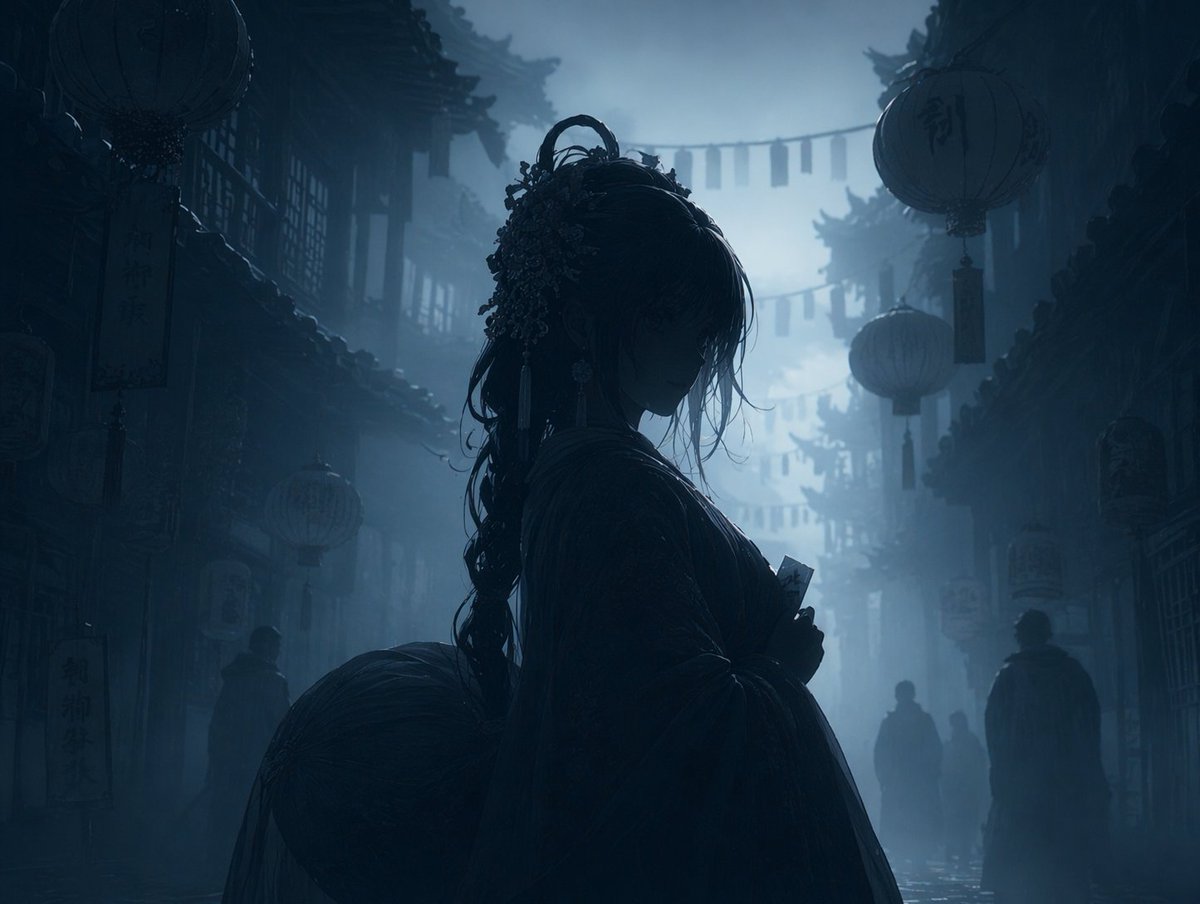 Dark Moody Night Silhouette Scene