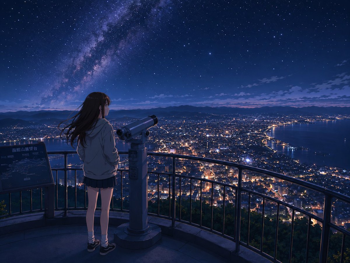 Starlit Summit Girl's View