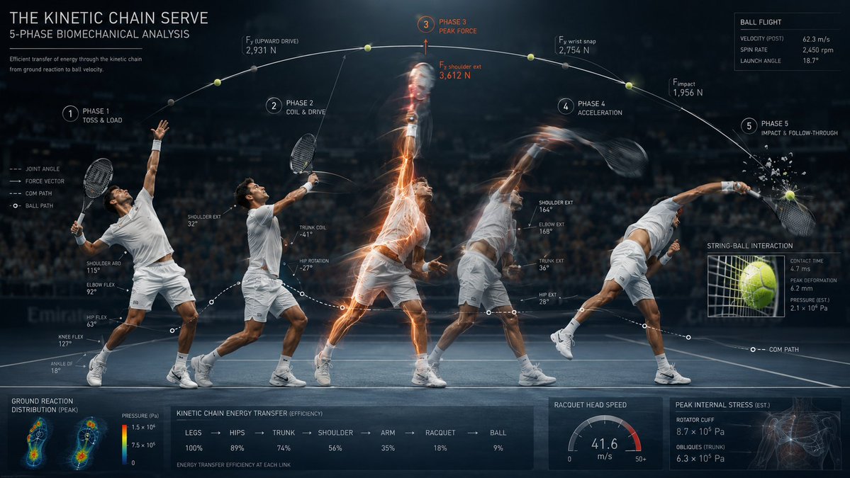Tennis Serve Kinetic Stroboscopic Analysis