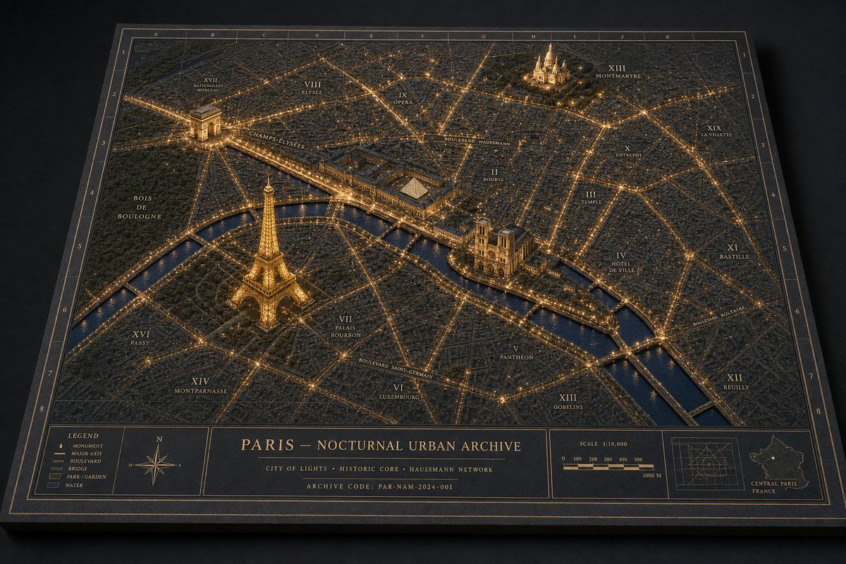 Paris Nocturnal Urban Archive Diorama