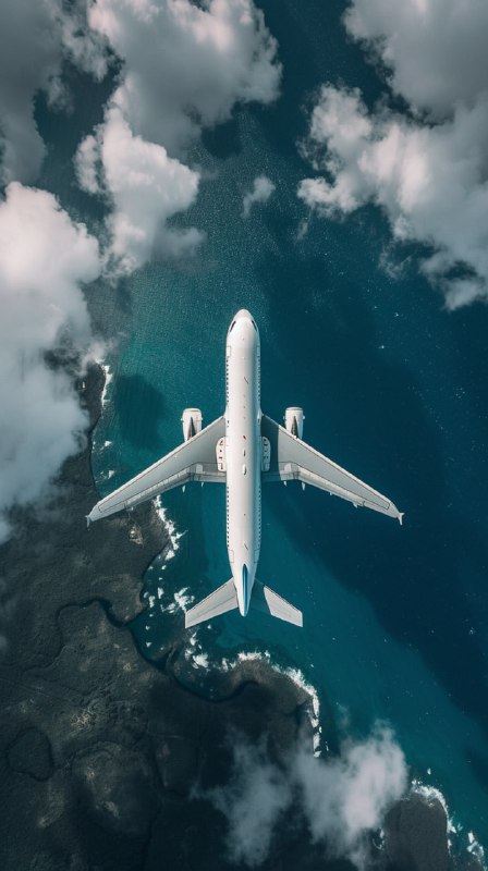 Airplane in the Sky Photographed From Above