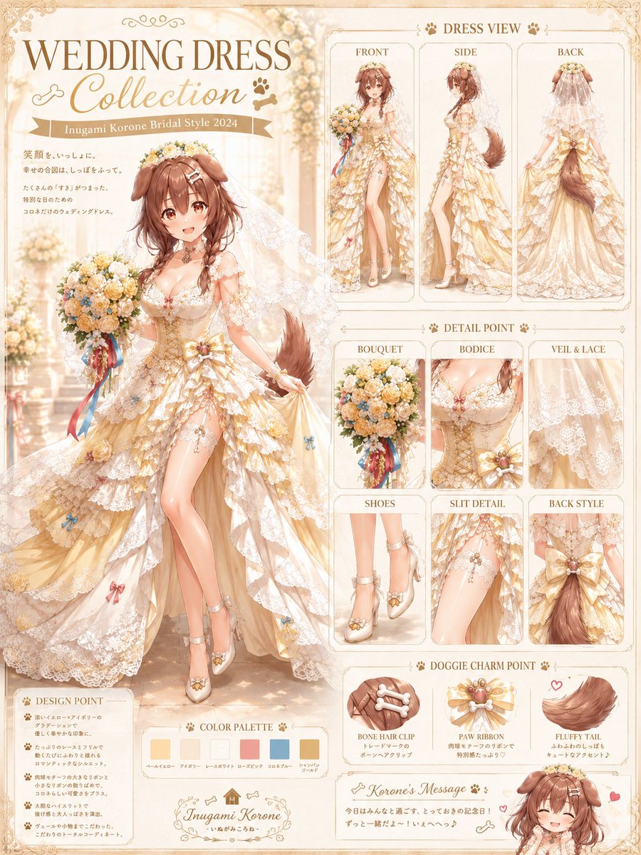 Anime Dog Girl Bridal Design Sheet