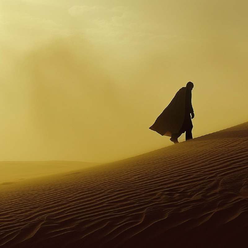 Fremen Man Walking a Sand Dune Villeneuve Style