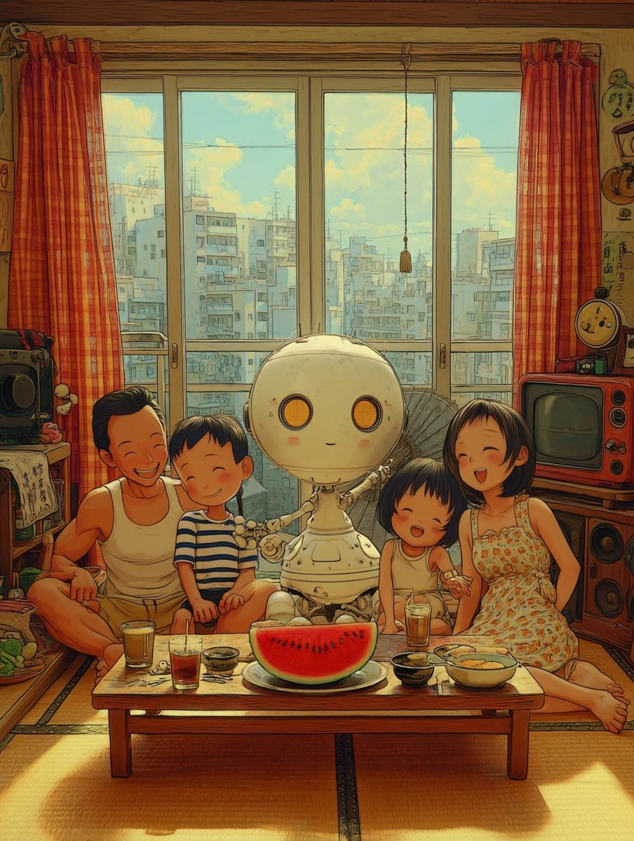 Retro Fan Robot Summer Family Ad