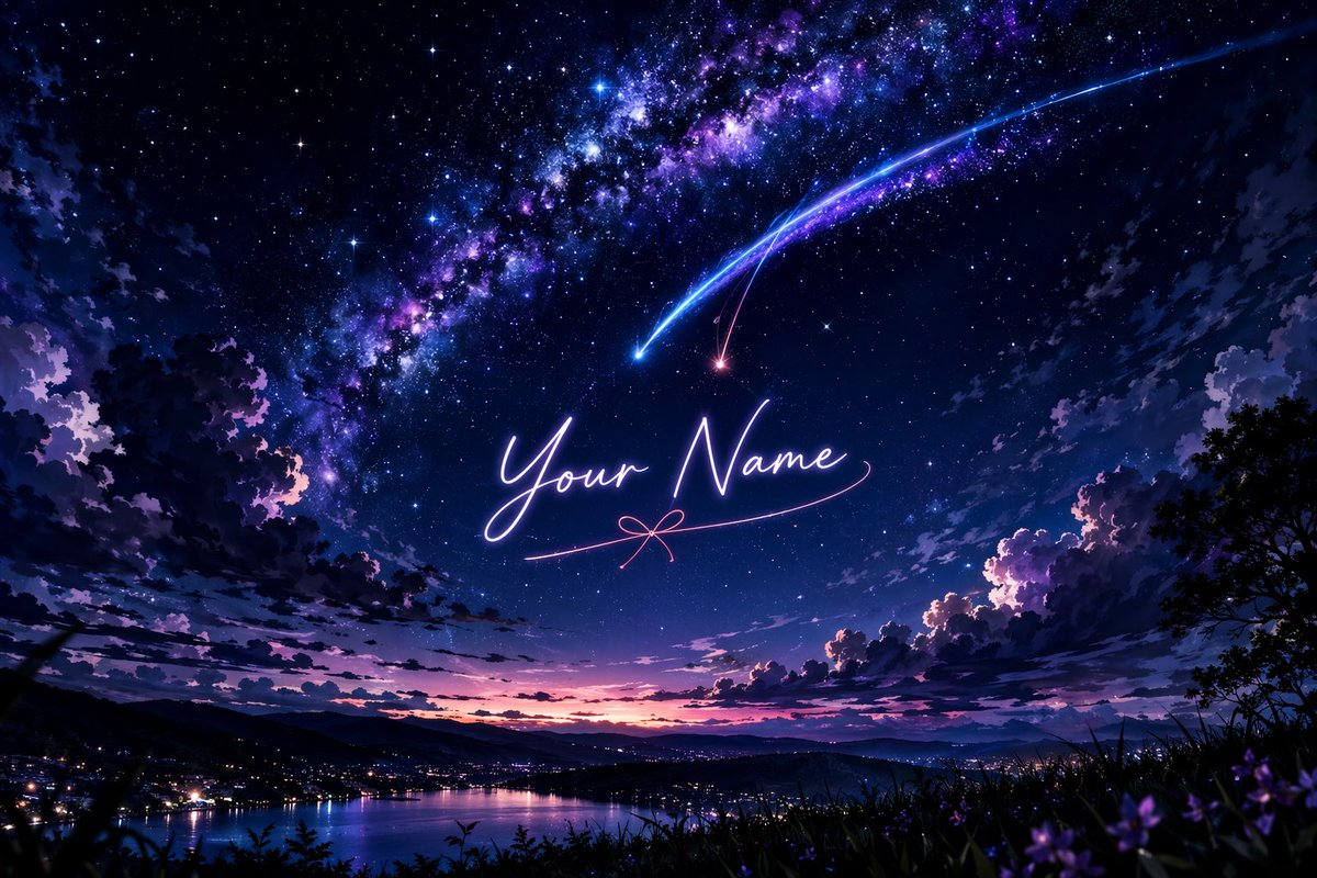 Anime Starry Night Landscape