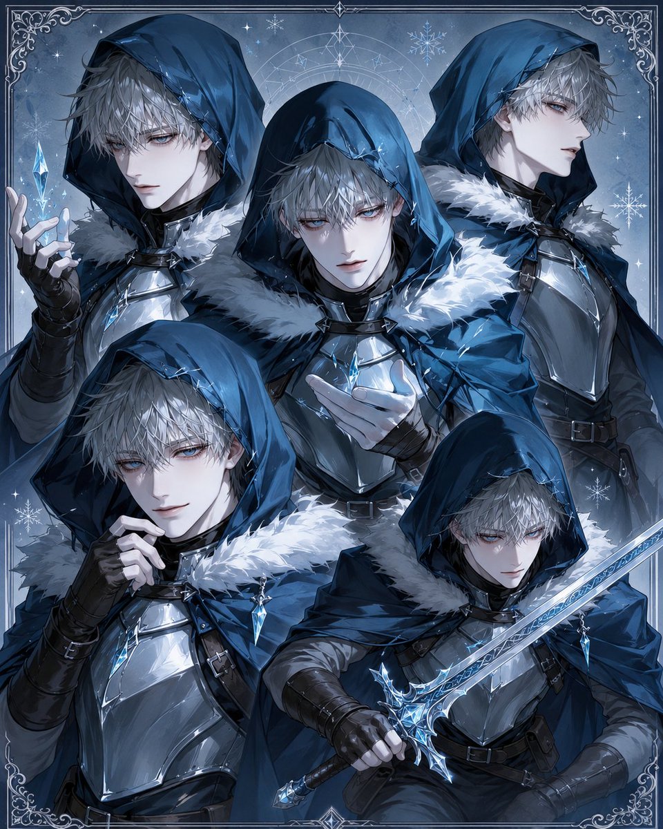 Frost Knight Five-Pose Collage