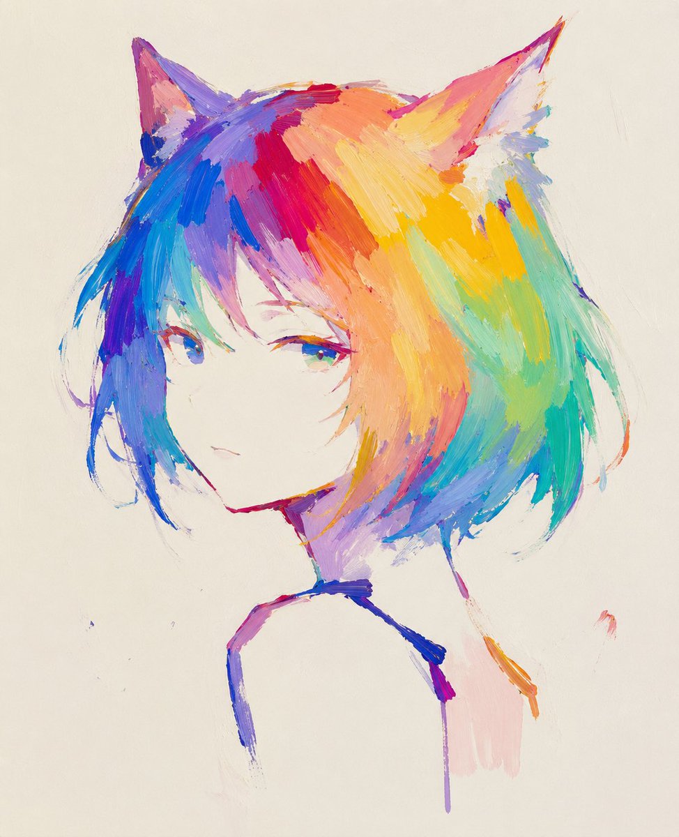 Minimalist Hand-Drawn Cat Girl Art
