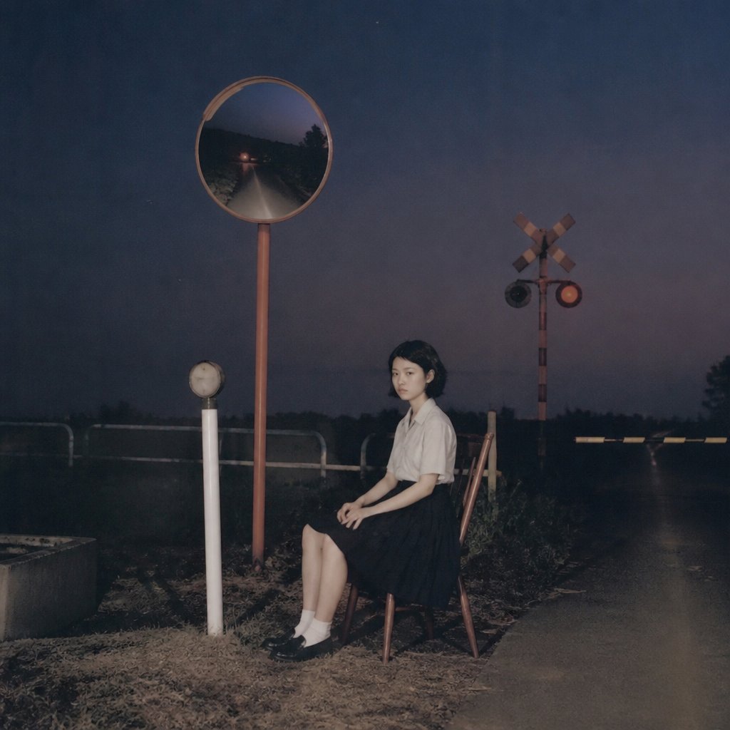 Lonely Railway Girl Night Vigil