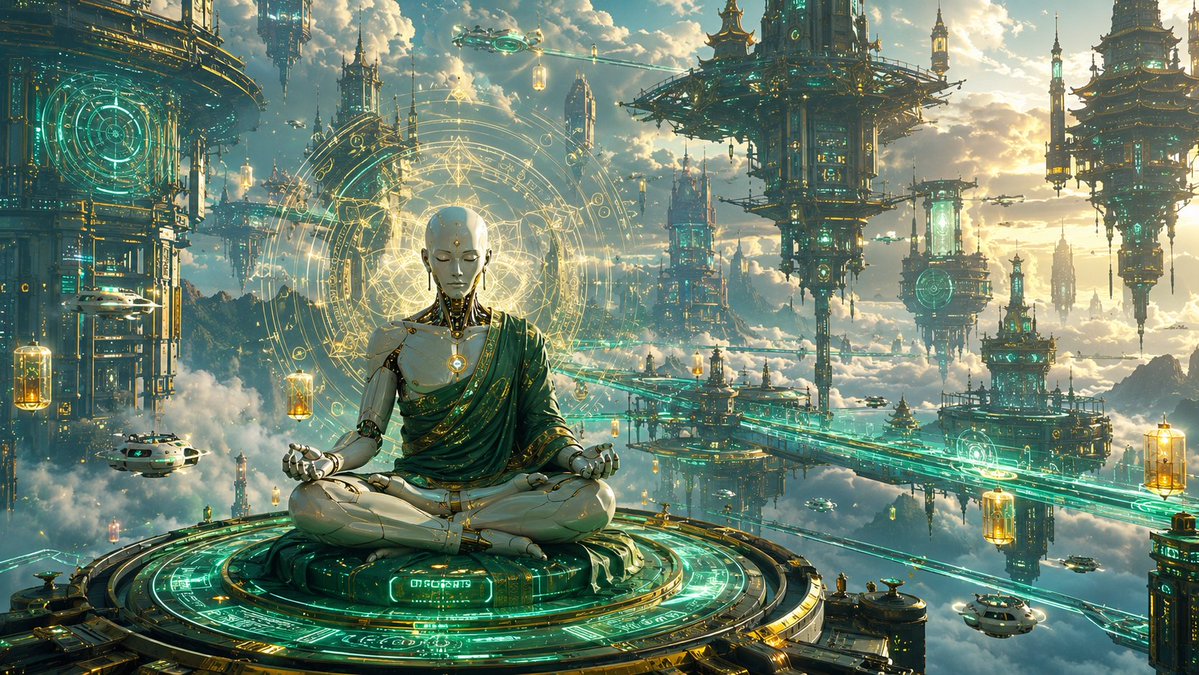Celestial Android Monk Meditation