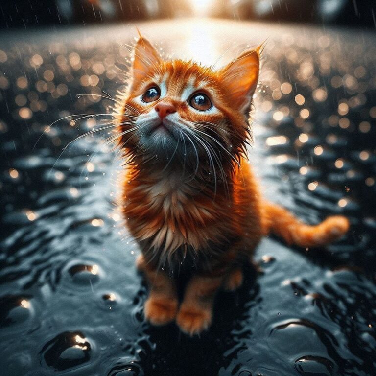 Baby Animal in Rainy Wonderland