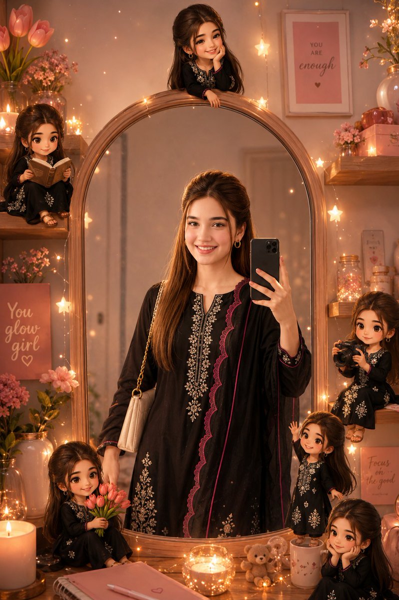 Dreamy Mirror Selfie Collage