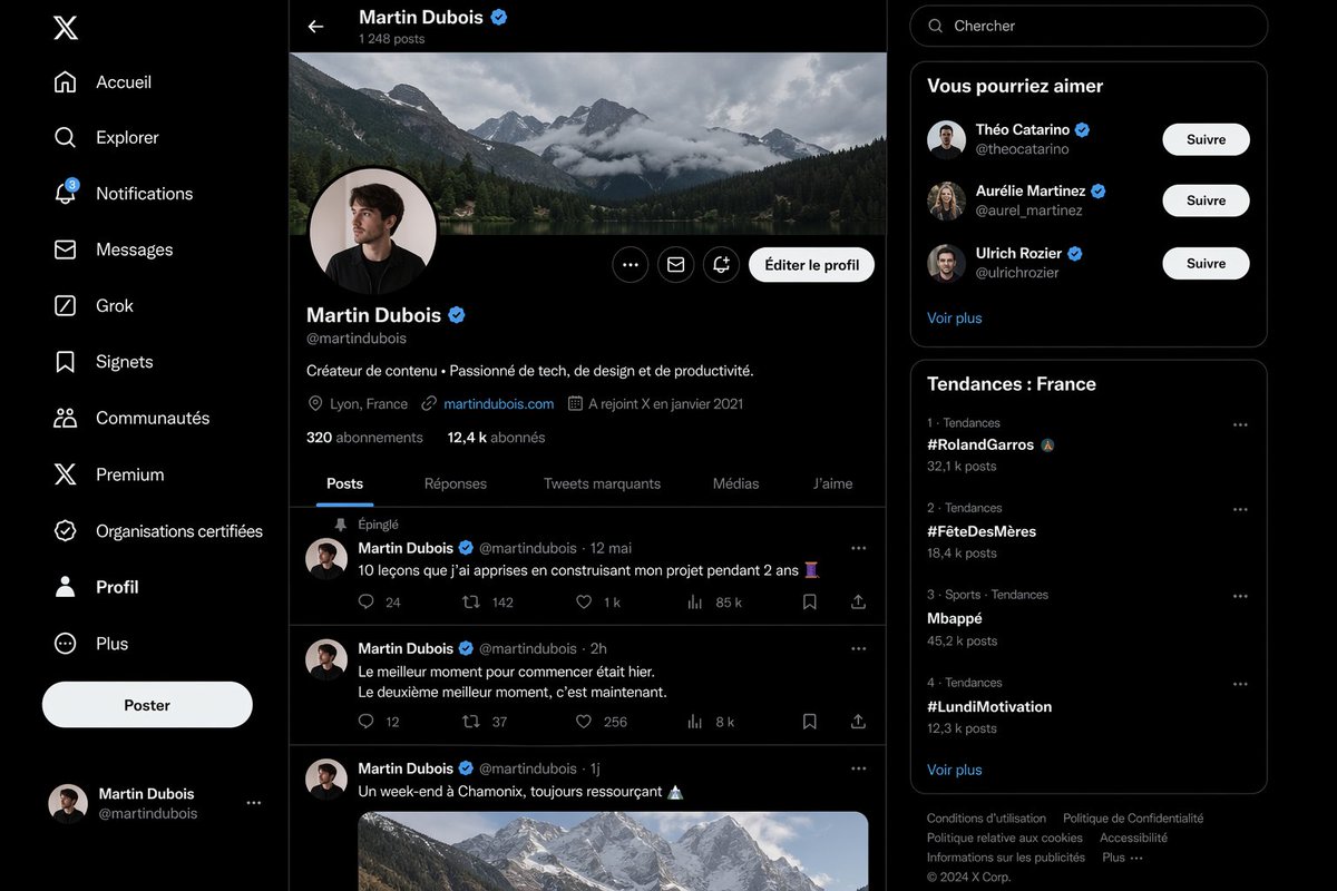 Dark Mode Twitter UI Mockup