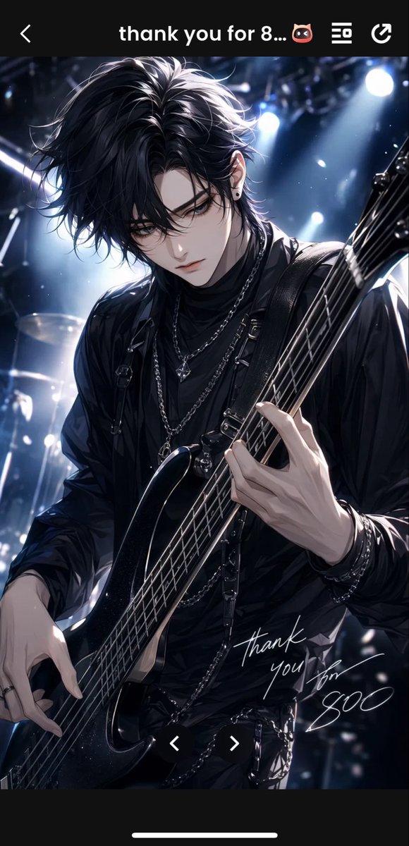 Dark Anime Bassist Concert Scene