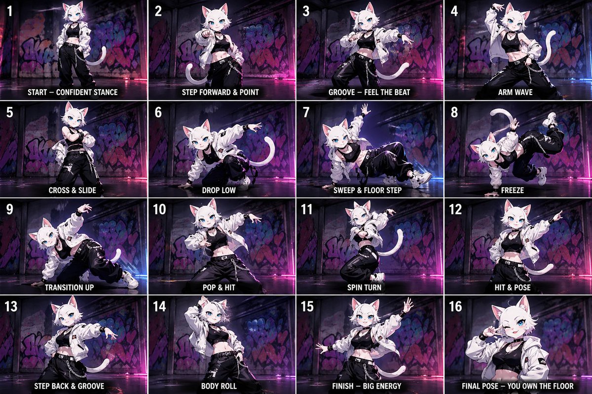 White Cat Street Dancer Anime Grid