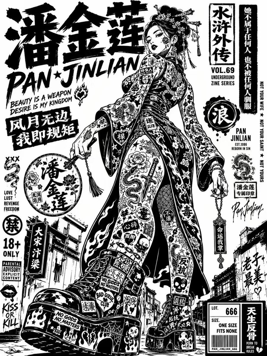 Black White Street Sticker Poster Art