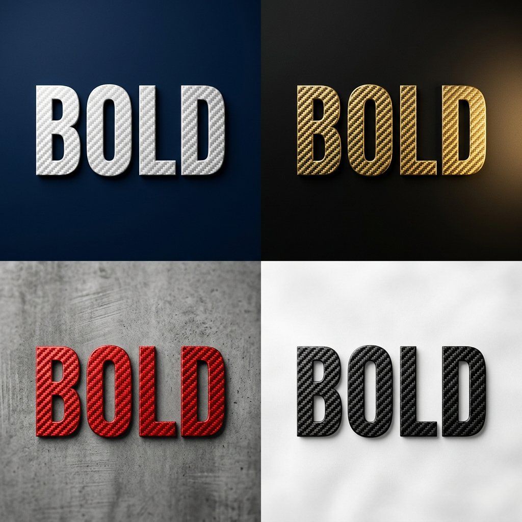 Carbon Fibre Typography Aesthetics