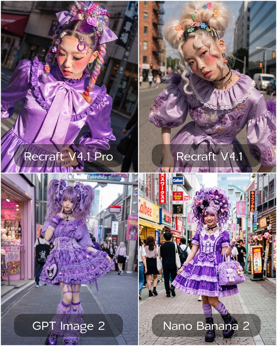 Harajuku Girl in Purple Dress