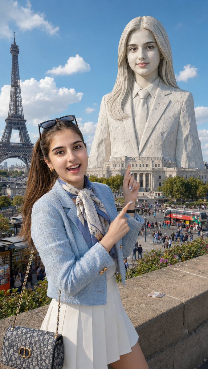Giant Face Monument Towers Over Paris