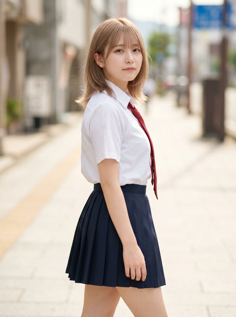 Japanese Schoolgirl Street Fashion Portrait