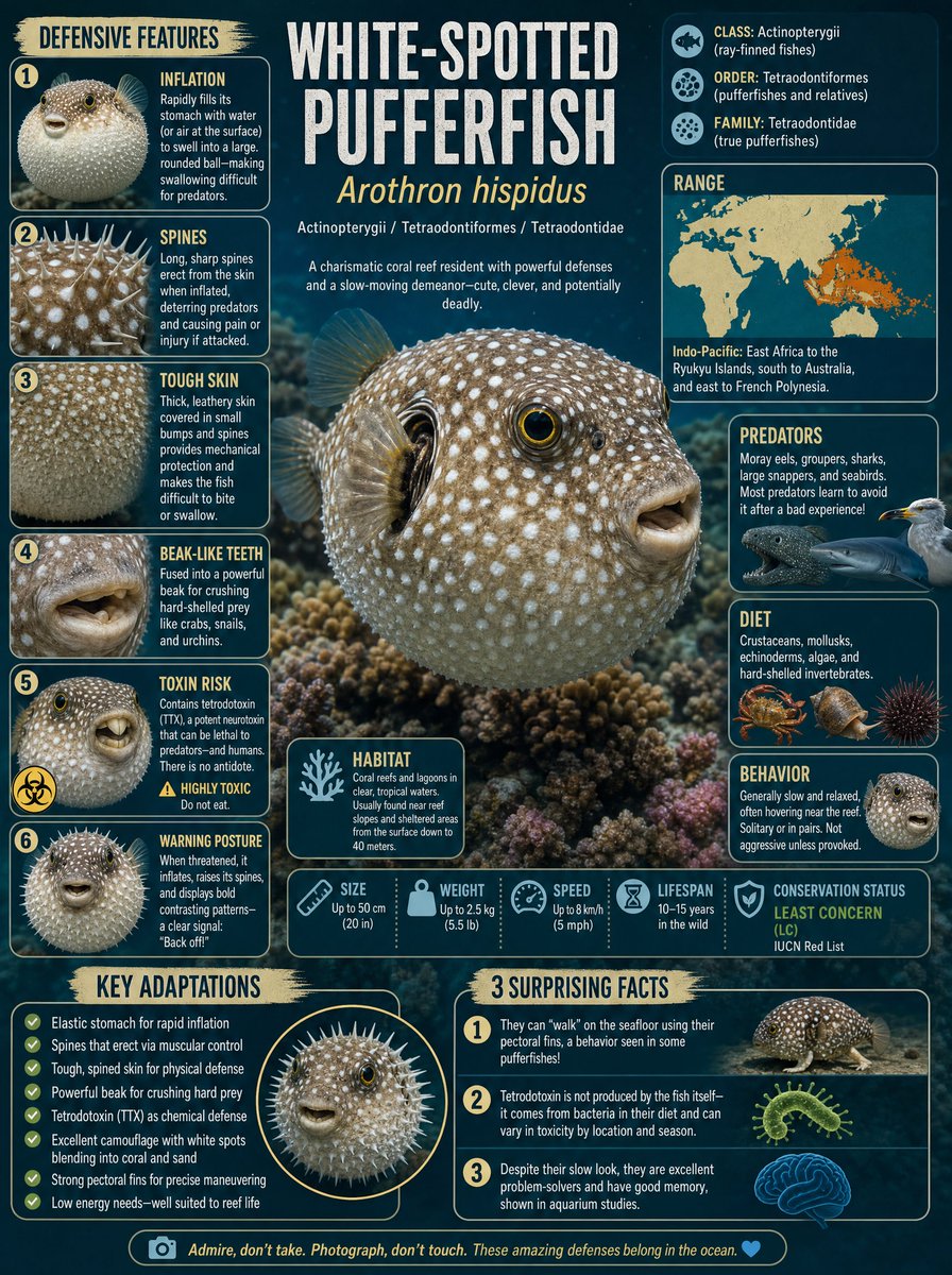 White Spotted Pufferfish Scientific Infographic