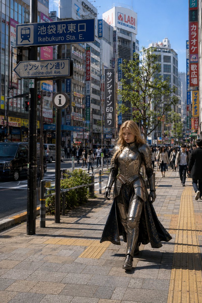 Knight in Shining Armor Walks Tokyo