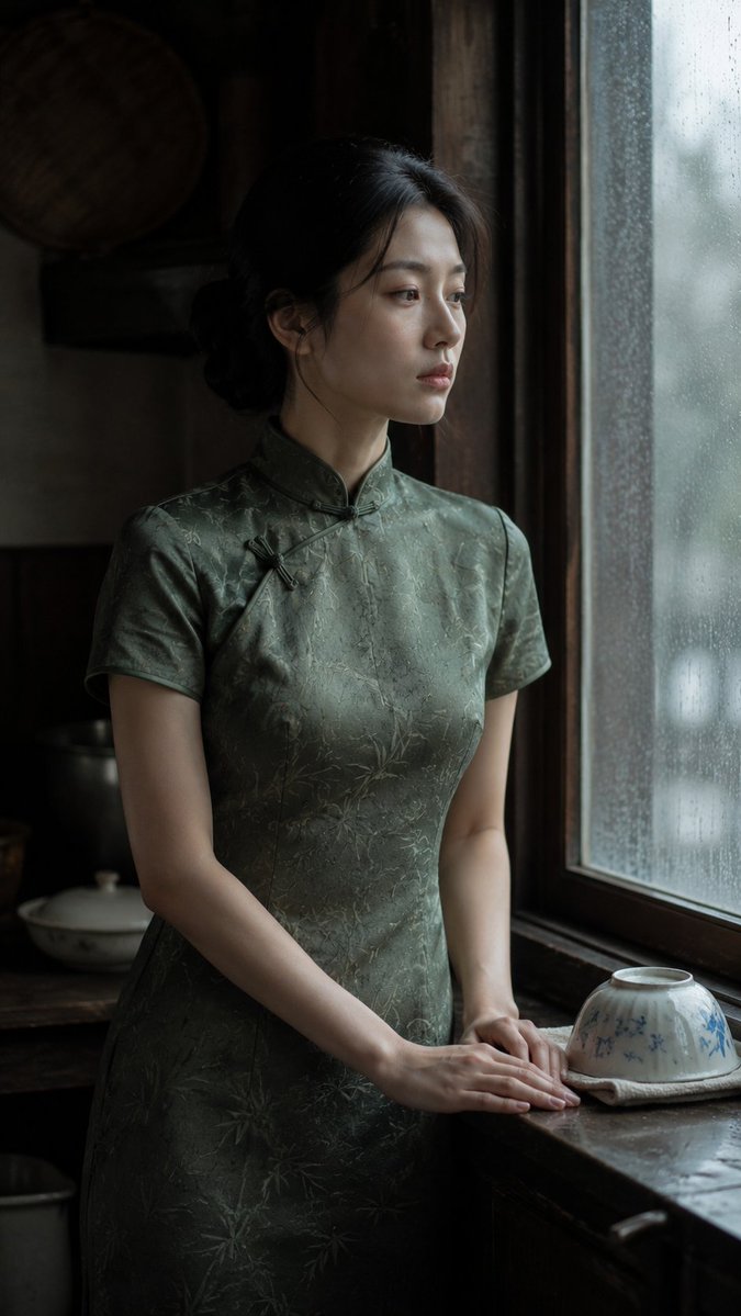 Moss Qipao, Rain Window