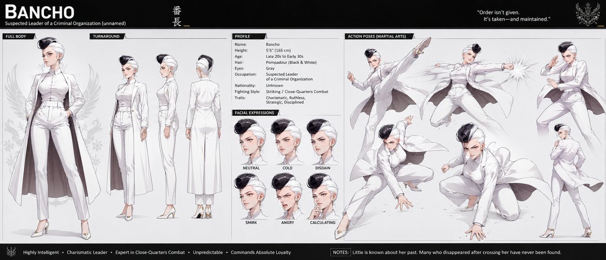 Yakuza Boss Lady Character Sheet