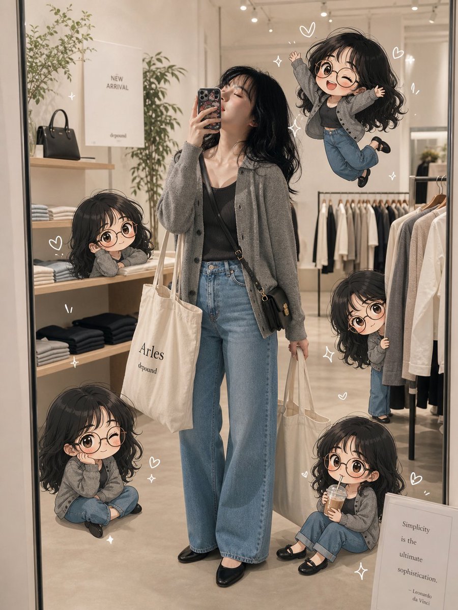 Scrapbook Fashion Mirror Selfie