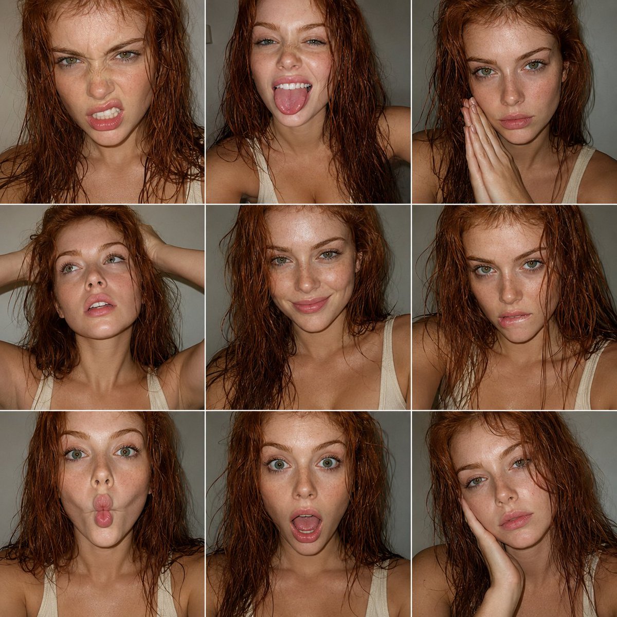 Obscured Face Contact Sheet Grid