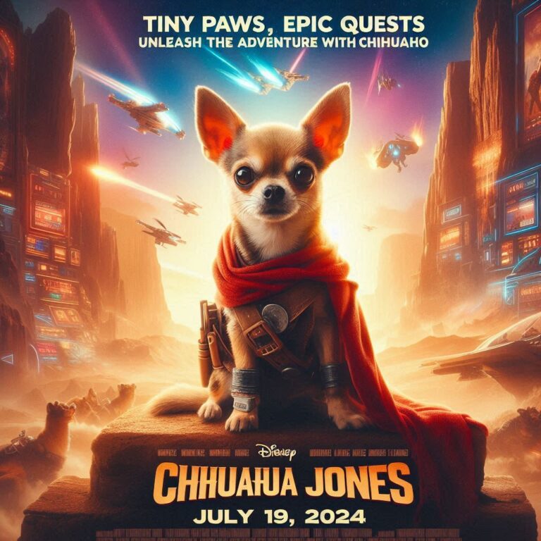 Chihuahua Jones Adventure Movie Poster With Dramatic Light