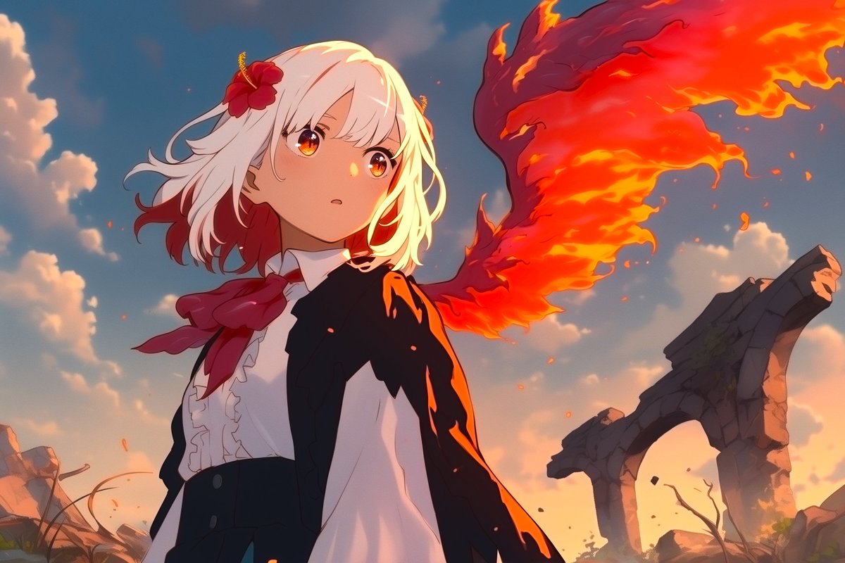 Phoenix Girl's Fiery Wing