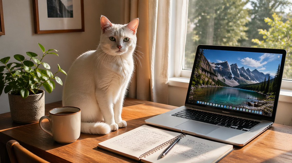 Sunlit Cat Home Office