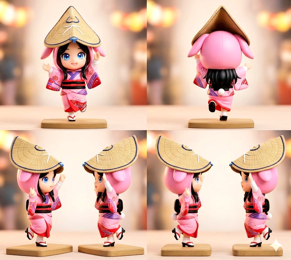 Awa Odori Chibi Figurine Multi-Angle Showcase