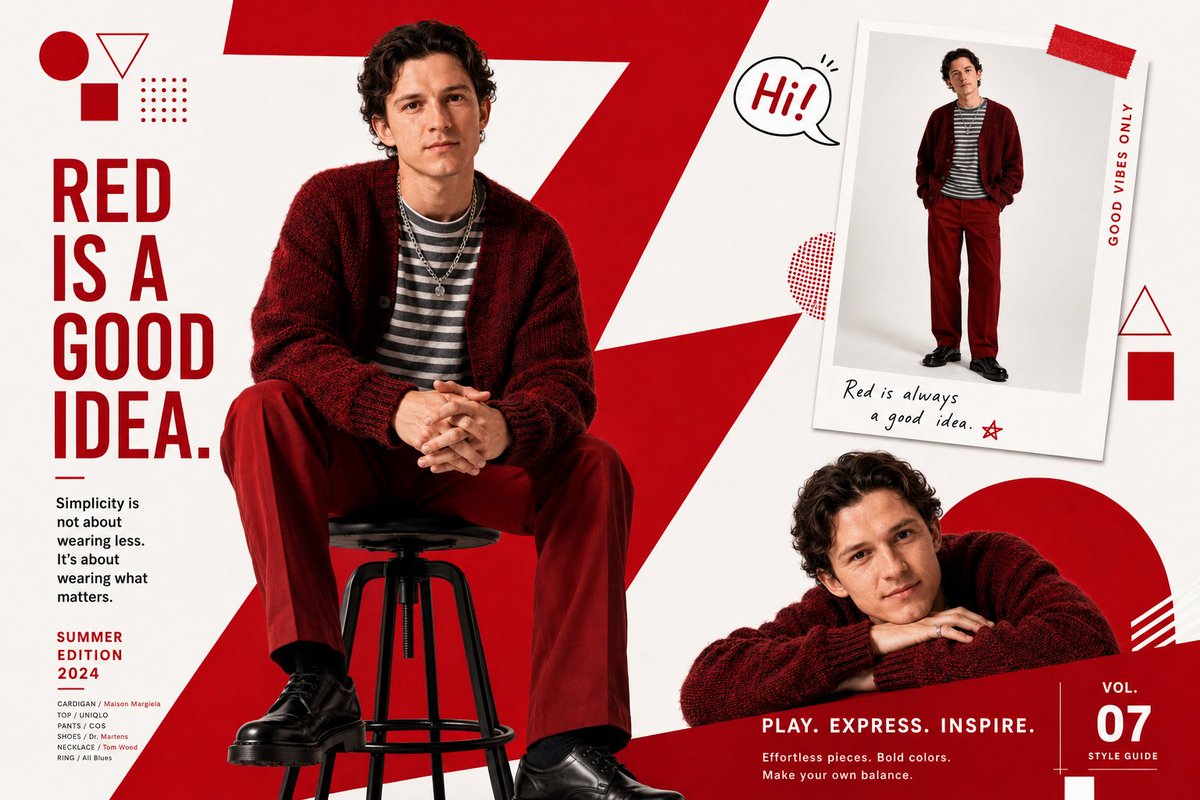 Red Fashion Editorial Spread