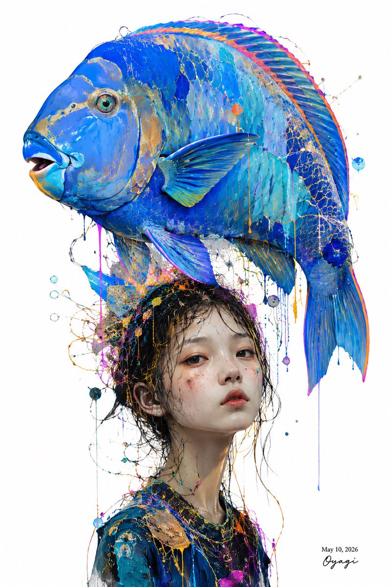 Surreal Fish Hat Fashion Portrait