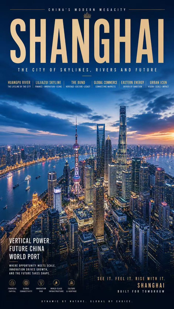 Shanghai Futuristic Skyline City Brand