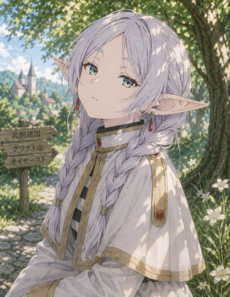 Fantasy Elf Girl in Sunlit Forest