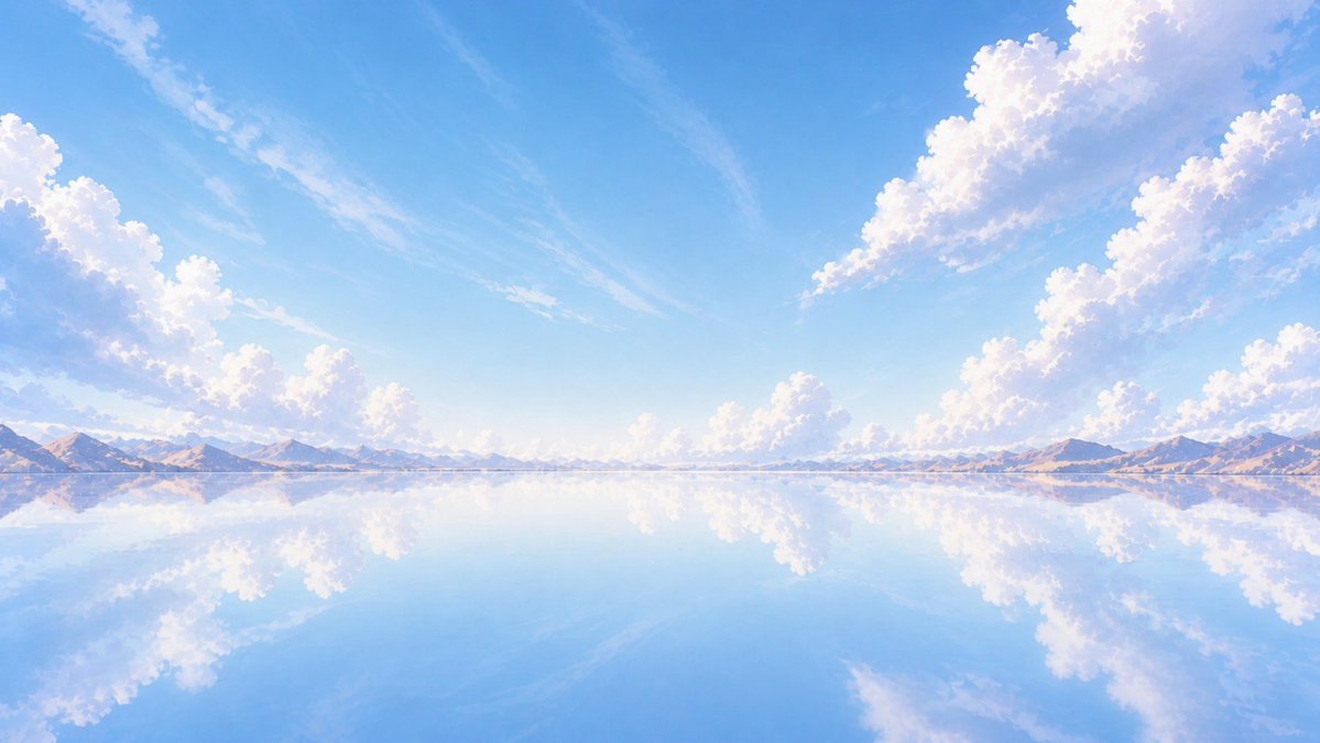 Cinematic Anime Mirror Lake Background
