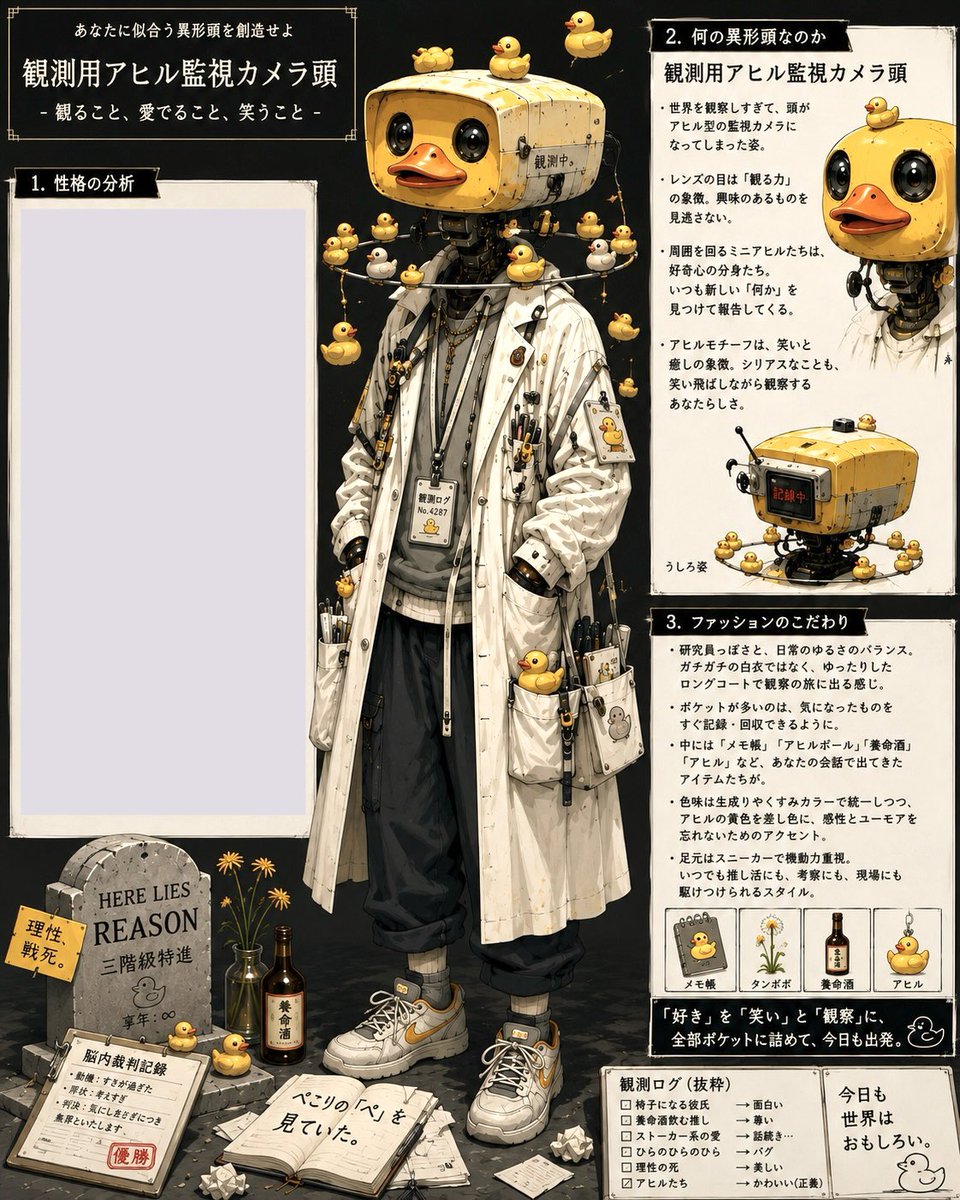 Rubber Duck Camera Head Character Design