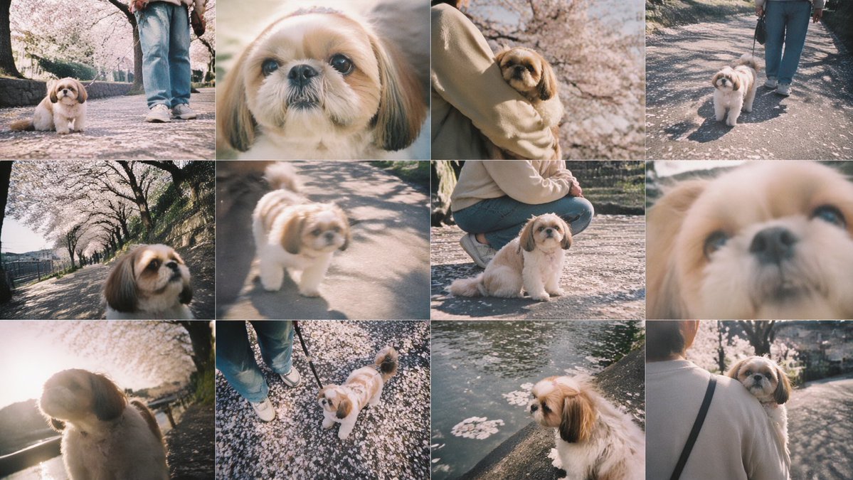 Shih Tzu Under Cherry Blossoms
