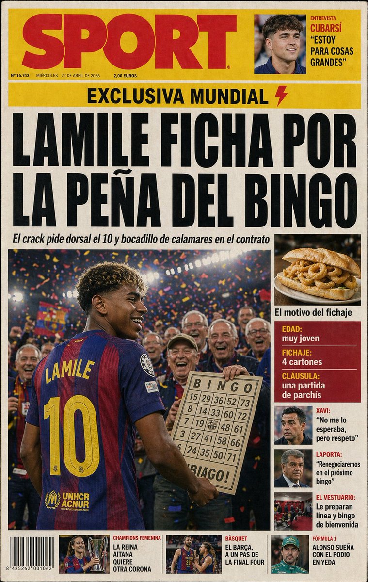 Satirical Barcelona Bingo Transfer Cover