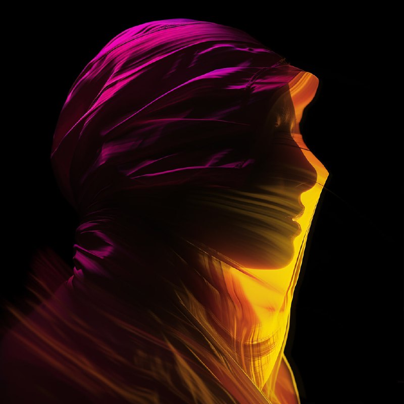 Minimalist Light Leak Portrait in Amber and Magenta Hues