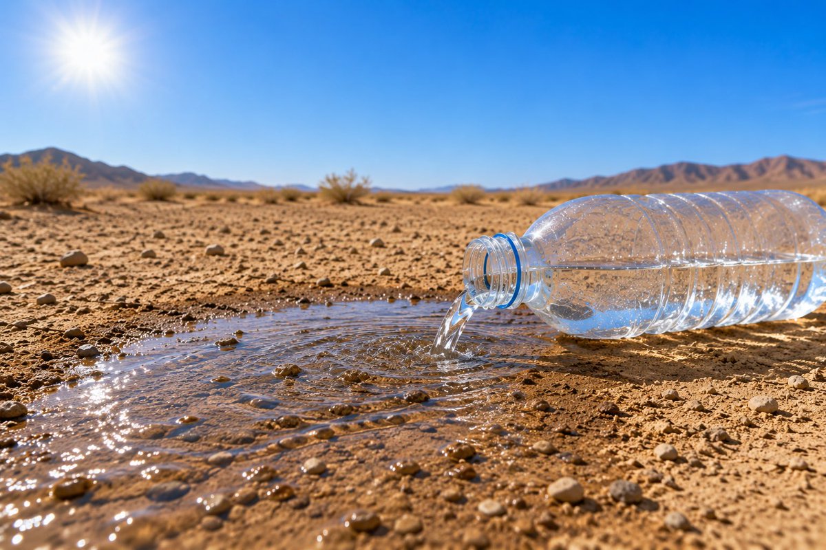 Desert Water Bottle Pour Documentary