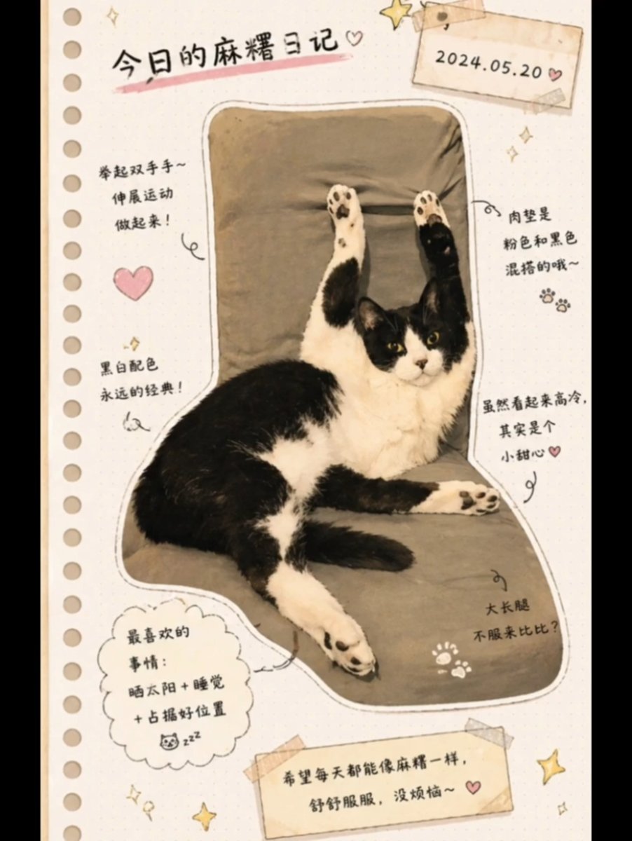Japanese Planner Cat Illustration
