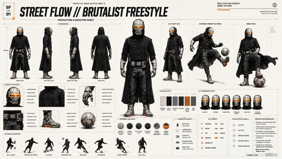 Futuristic Scout Character Turnaround Sheet