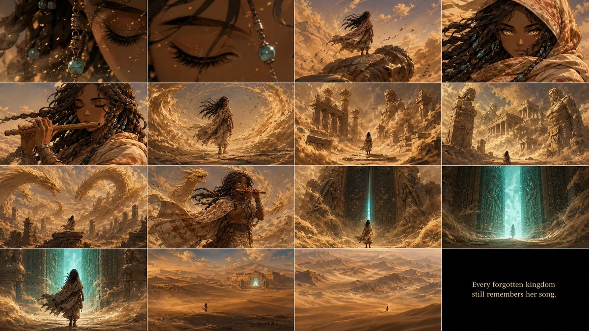 Desert Bard Cinematic Storyboard Art