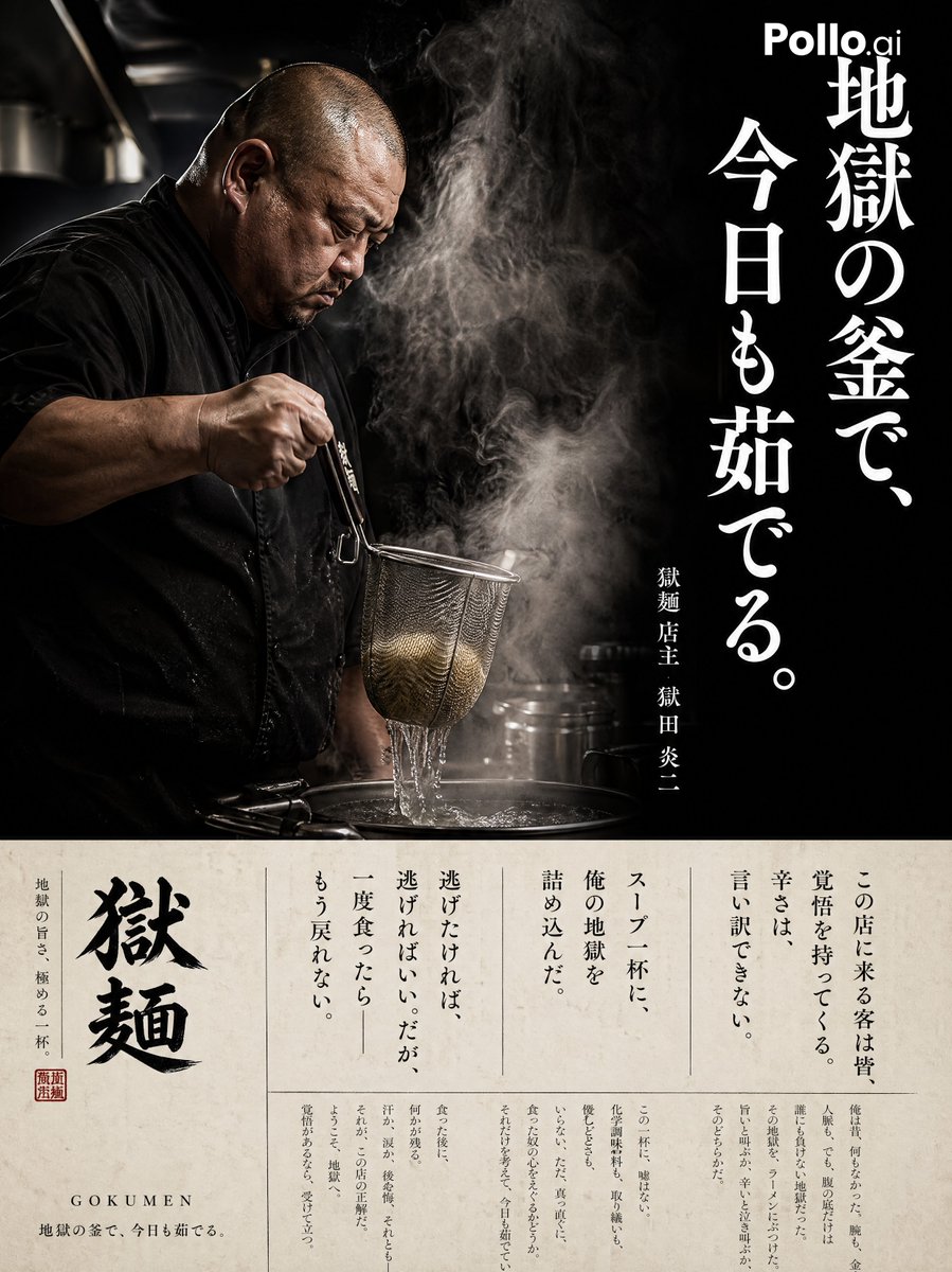 Dark Ramen Chef Poster