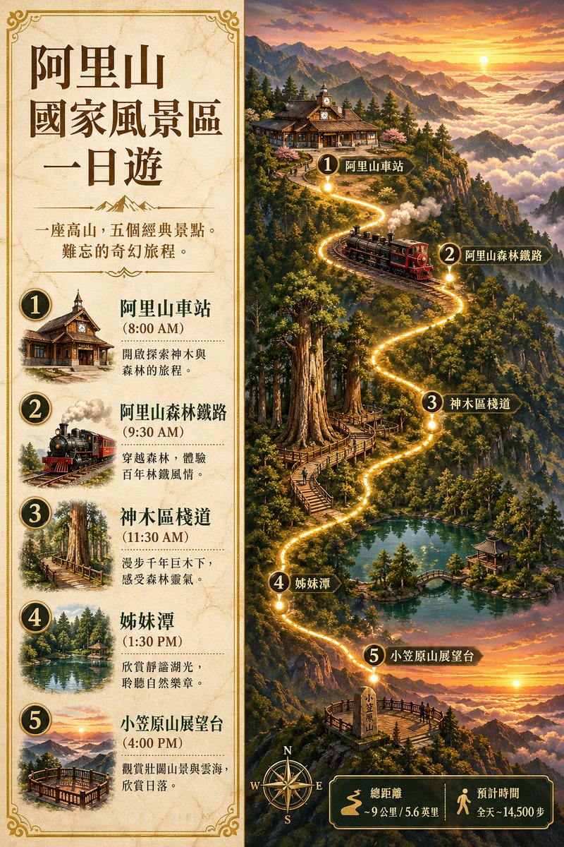 Alishan One Day Travel Poster